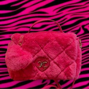 Juicy Couture Hot Pink Faux Fur Crossbody